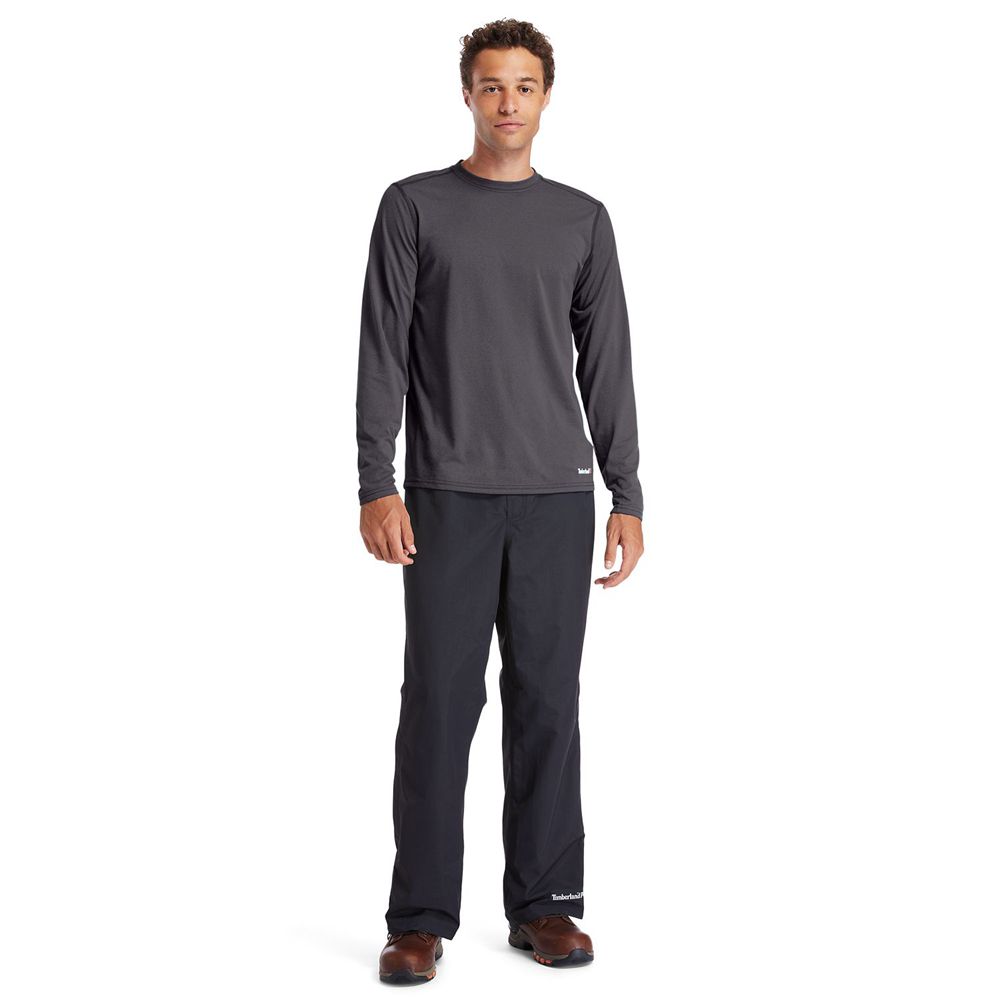 Timberland Mens T-Shirts PRO® Wicking Good Sport Long-Sleeve - Dark Grey - India SD4621750